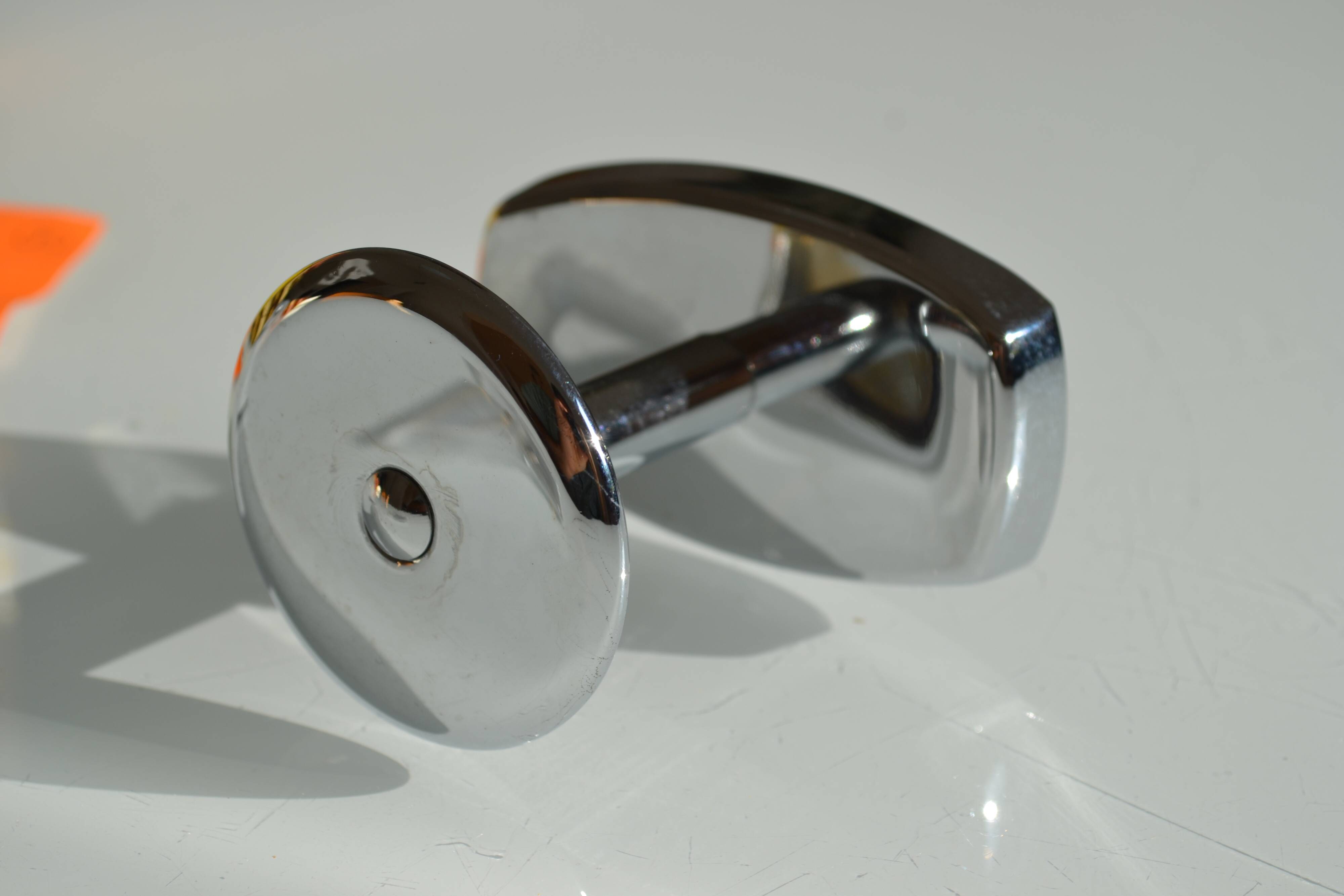 Vintage 80's chrome metal wall coat rack with 1 hook