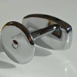 Vintage 80's chrome metal wall coat rack with 1 hook