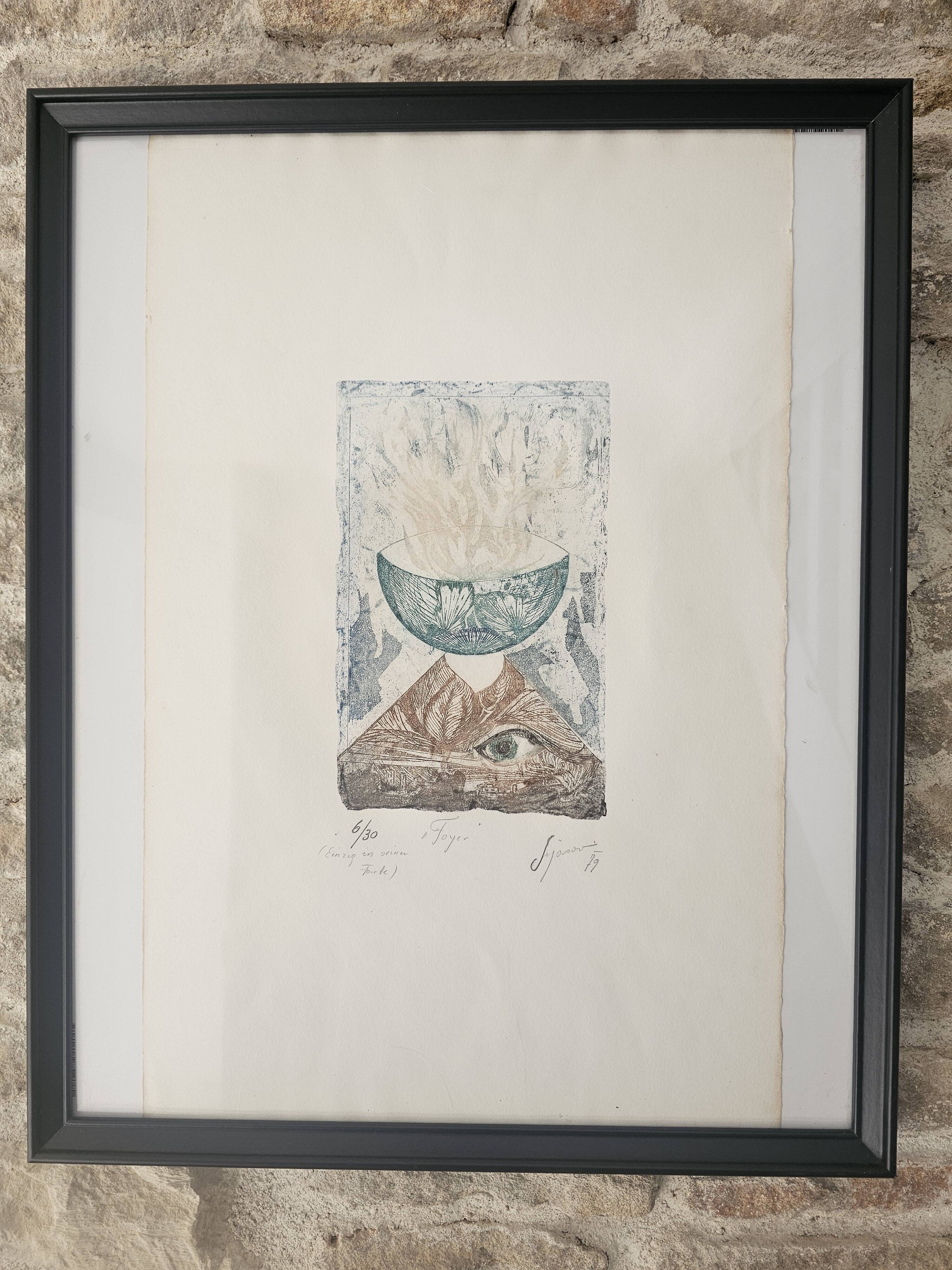 Tableau Gravure - le Foyer 630 - Signé Mischa Sijasov 1979