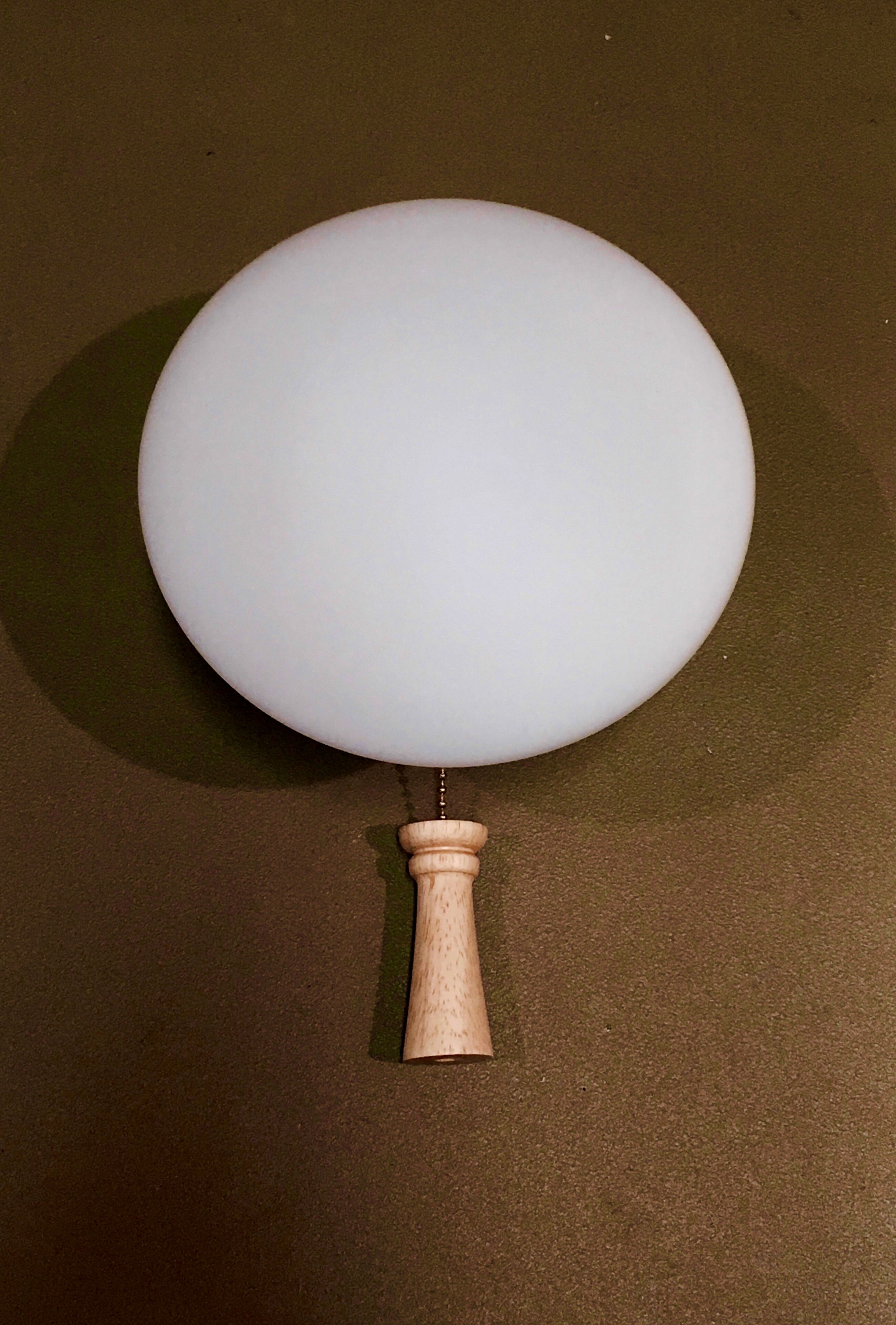 Wall light solid wood and Scandinavian opaline Design.