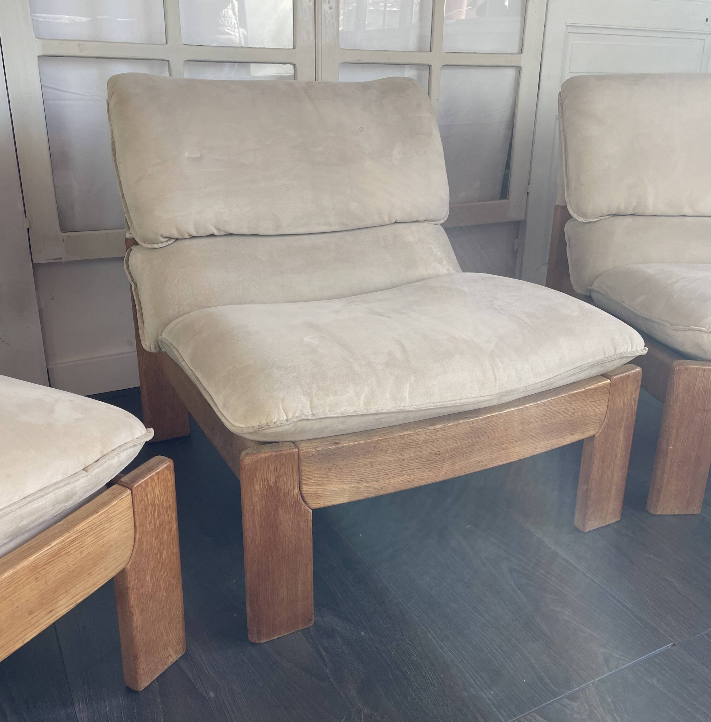 Canapé trois modules en alcantara beige