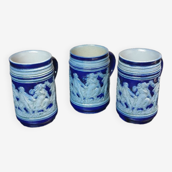 Set of three Betschdorf beer mugs