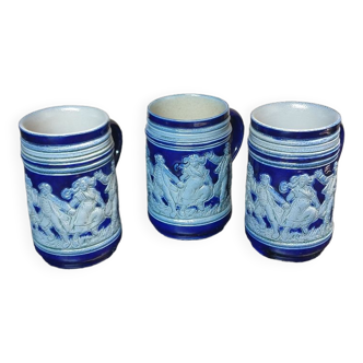 Set of three Betschdorf beer mugs