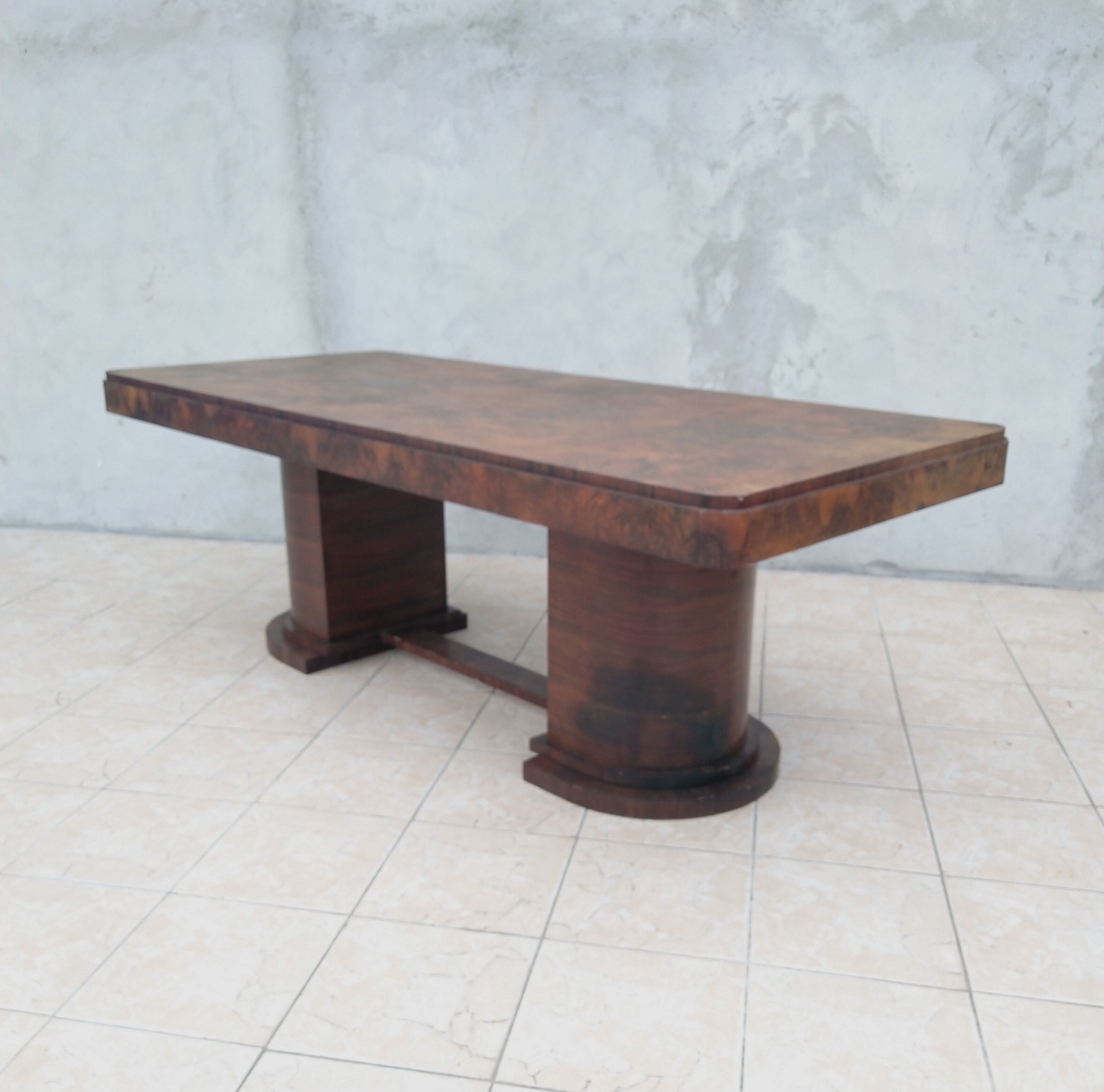 Art deco period table in walnut bramble