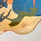 Abstract glazed ceramic fruit bowl / bowl / fruit basket