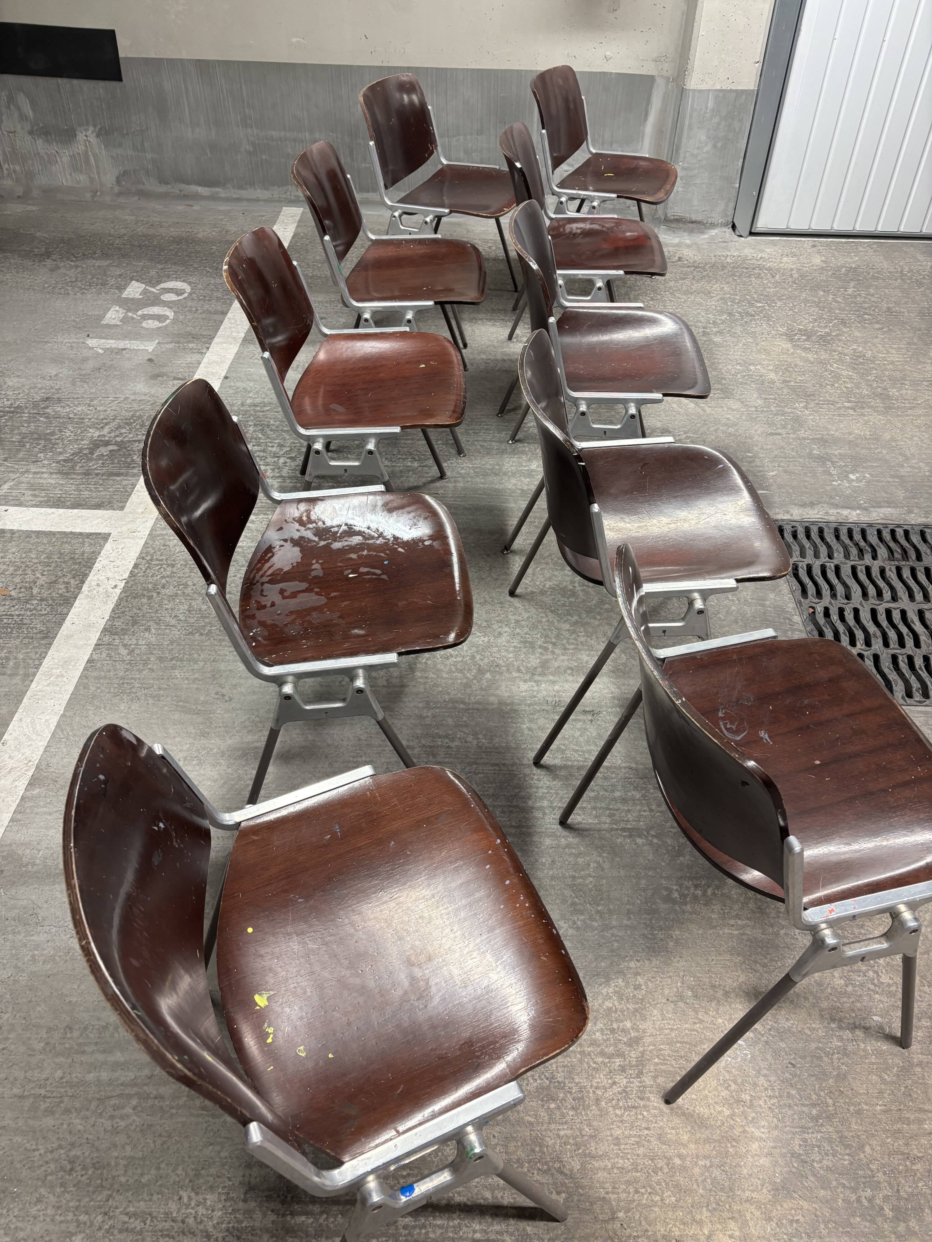 Set of 10 DSC 106 chairs by G. Piretti for Castelli.