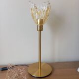 Amber and citrine draped globe table lamp dlg Murano