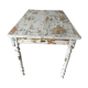 Patinated wooden table, restored.