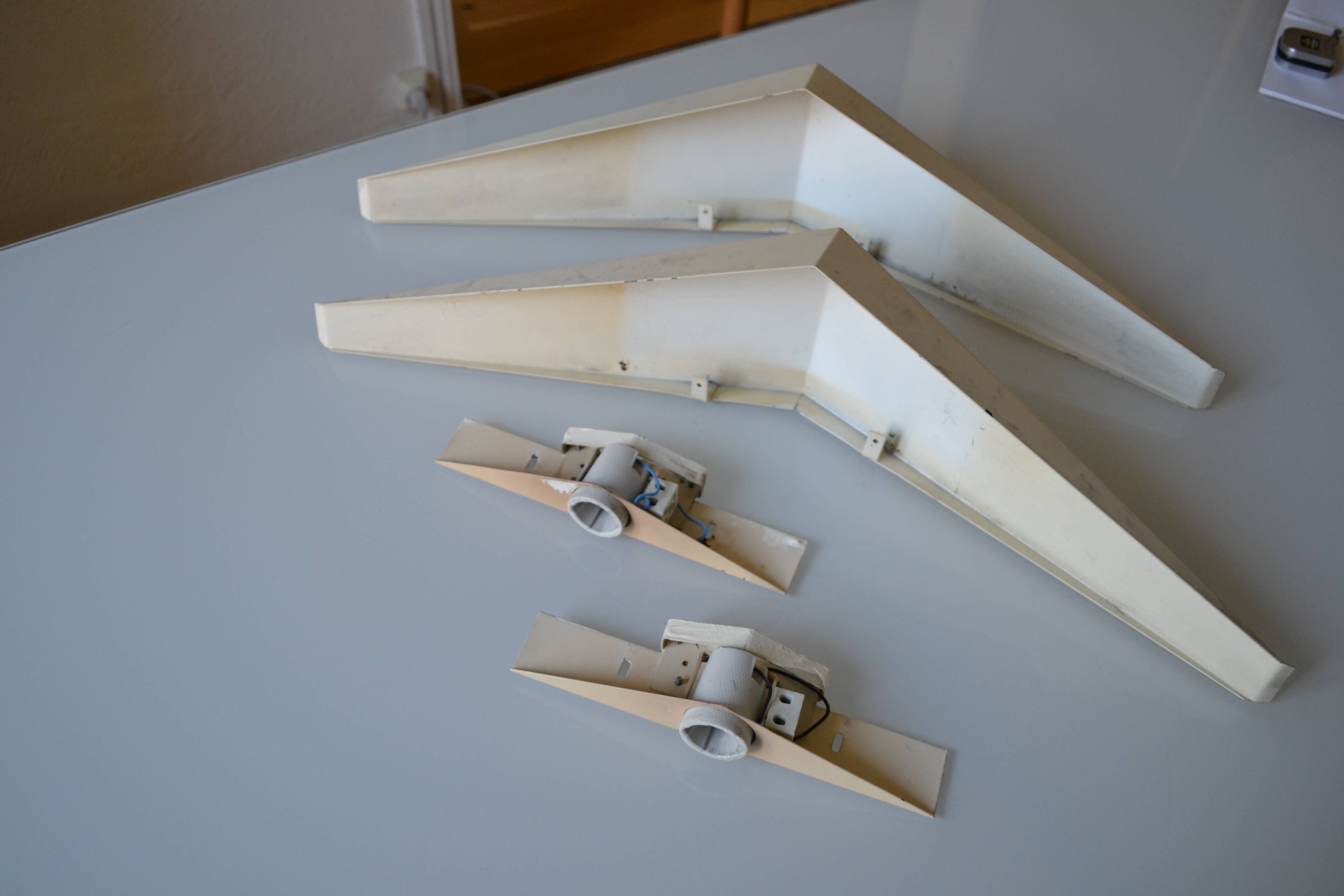 Pair of modernist reconstruction wall lamps