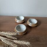3 small individual butter dishes in stoneware, 1970