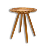 Tabouret en rotin par Jan Kalous pour Úluv, années 1960, Tchécoslovaquie