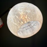 Vintage angled globe wall light in pink Clichy glass