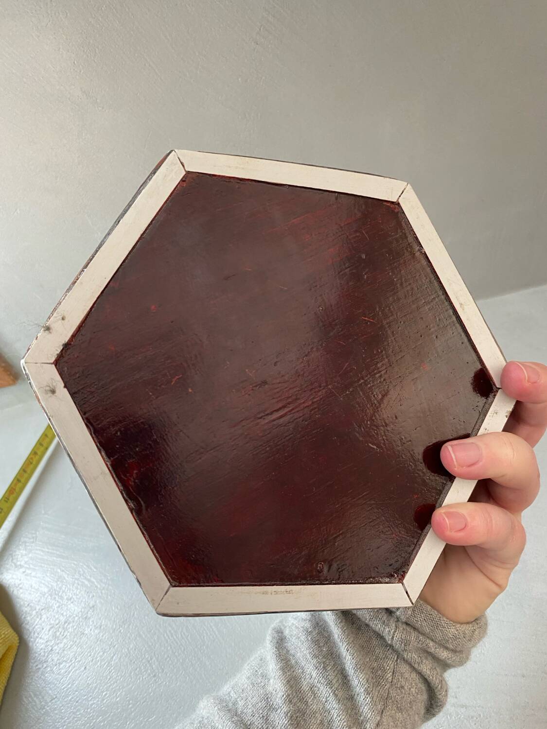 Vintage mother-of-pearl and wood jewelry box