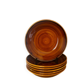 Vintage set of 6 honey brown deep plates Luneville.