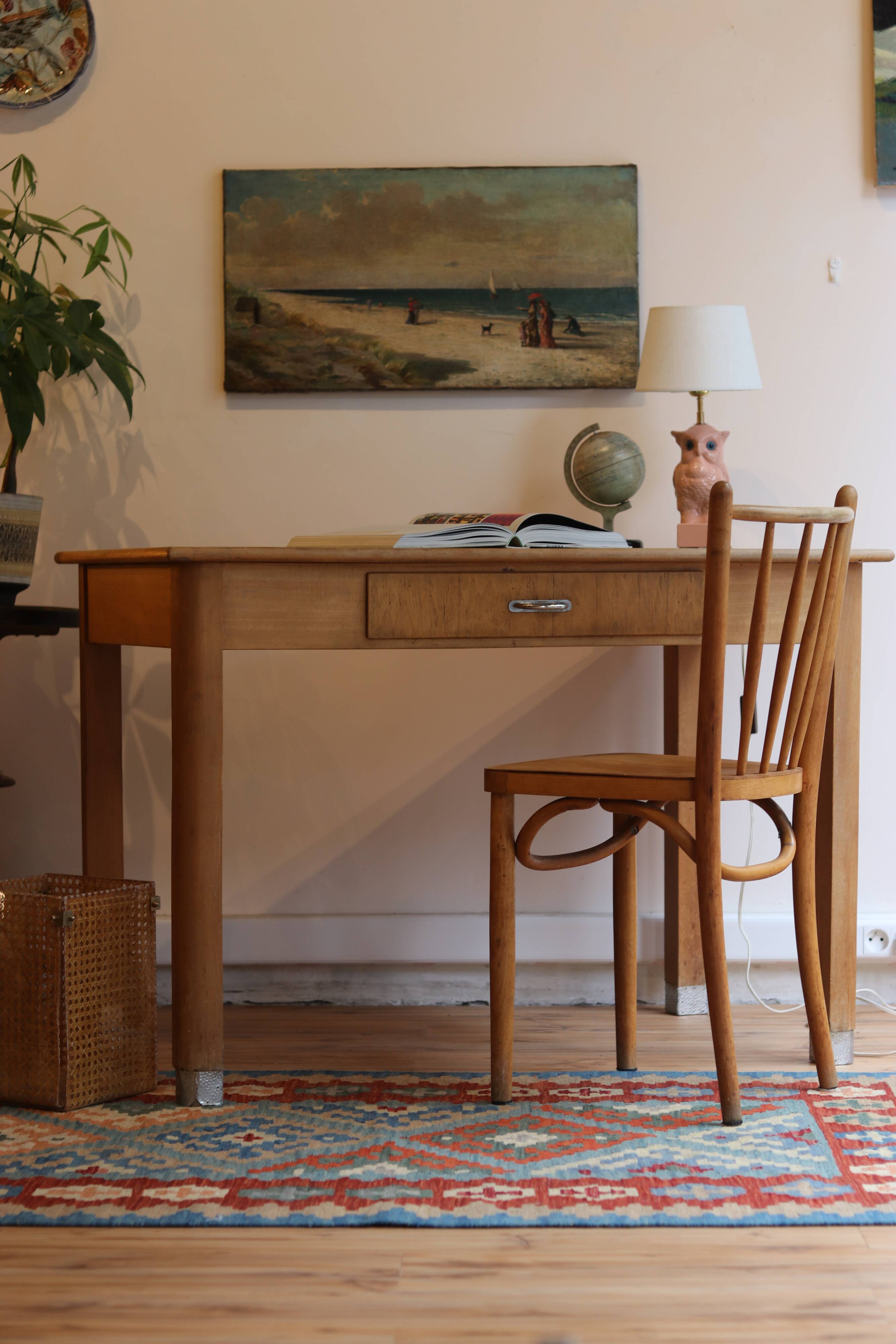 Light wood kitchen or office table, 1930s-40s