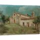 Oil painting fortunato giulio faini 1869-1952 basilica montefiesole
