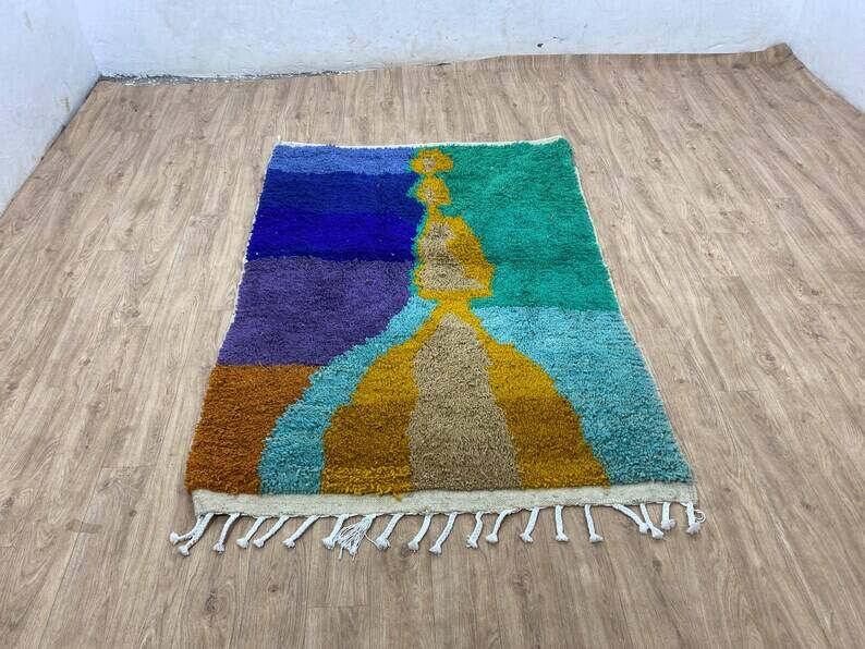 Colorful Moroccan wool rug 250cm x 150cm