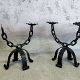 Pair of Brutalist Style Candlesticks