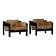 Pair of Easy chairs by Rud Thygesen & Johnny Sørensen in wood and leather, 1970s.
