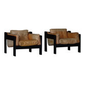 Paire de fauteuils Easy de Rud Thygesen & Johnny Sørensen en bois et cuir, années 1970