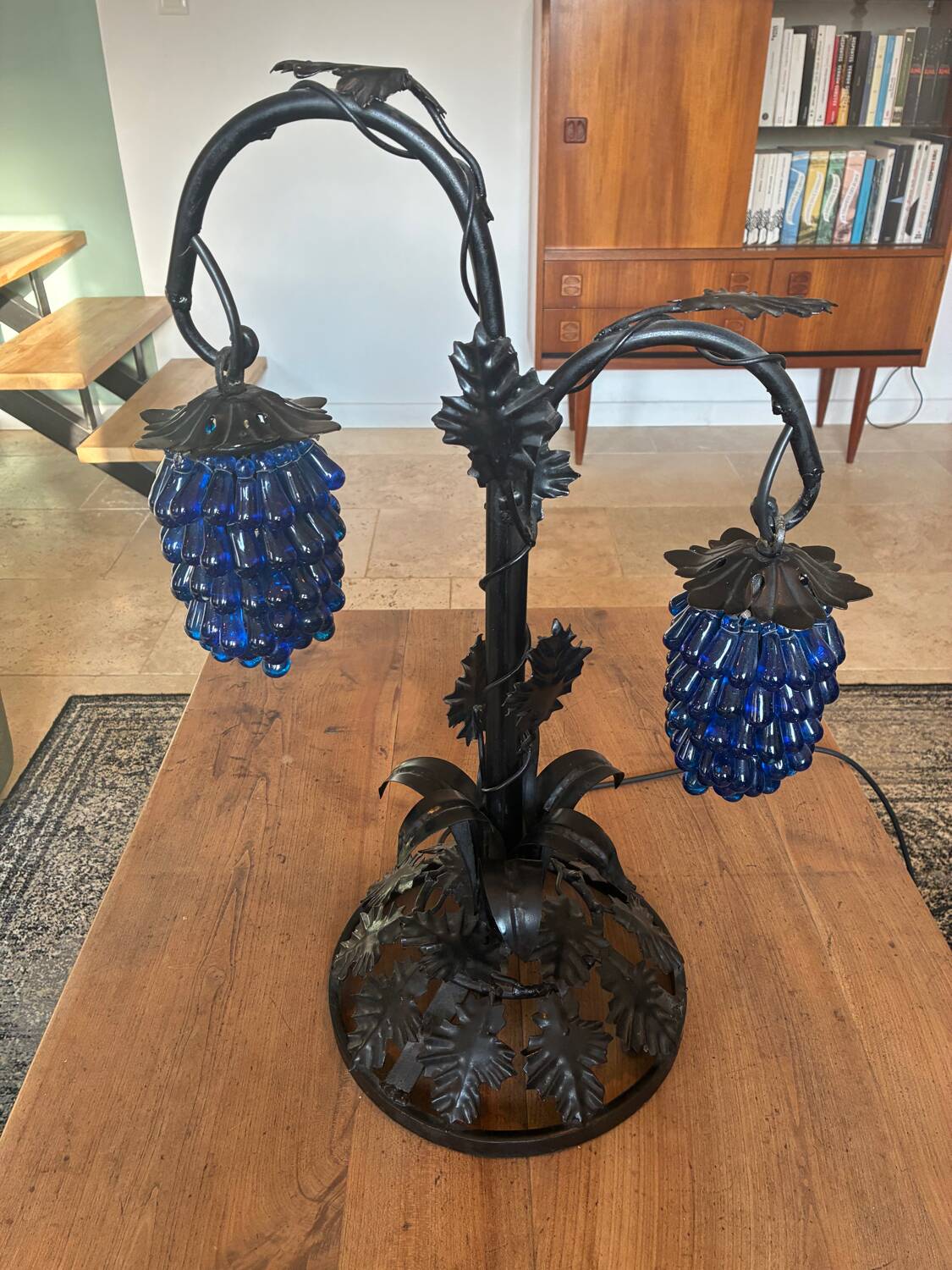 Large Murano table lamp, bunch of grapes