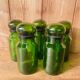Lot de 5 pots vintage en verre vert