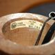 Temde Leuchten, 50's/60's and teak and brass hanging lamp