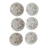 6 art nouveau dessert plates