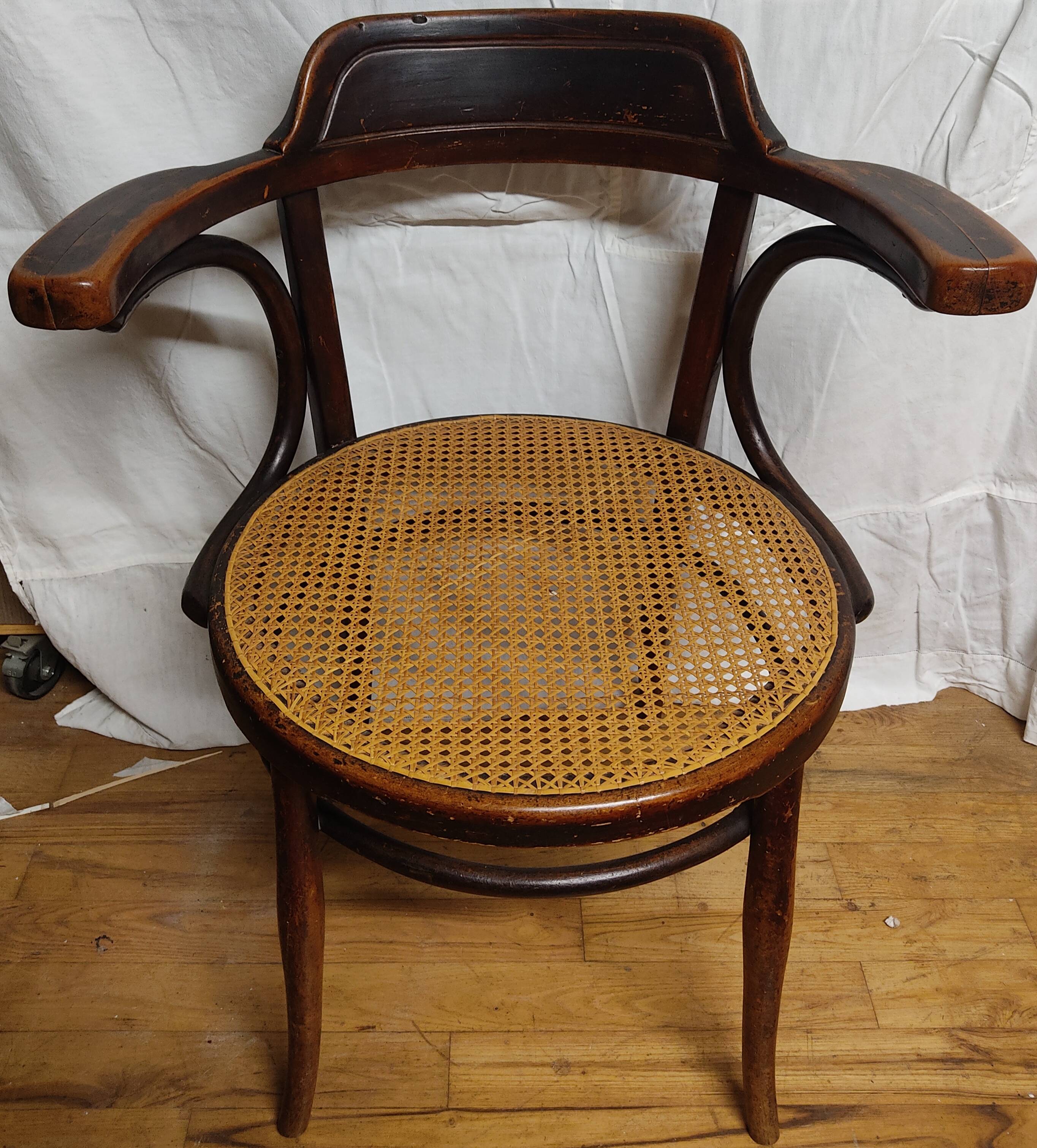 Large cane armchair by J.J KOHN AUSTRIA
