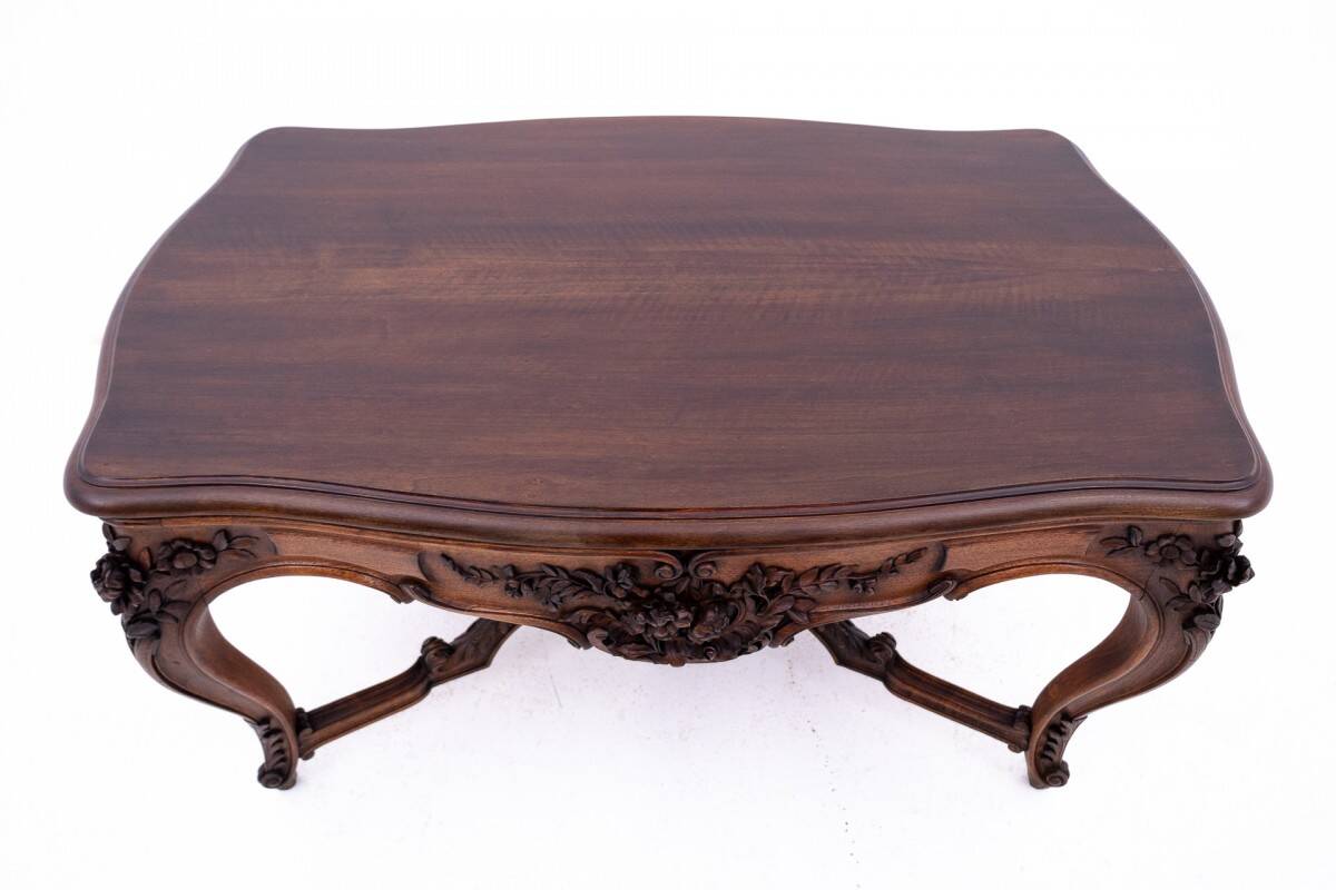 Richly carved table - coffee table, France, late 19th century.