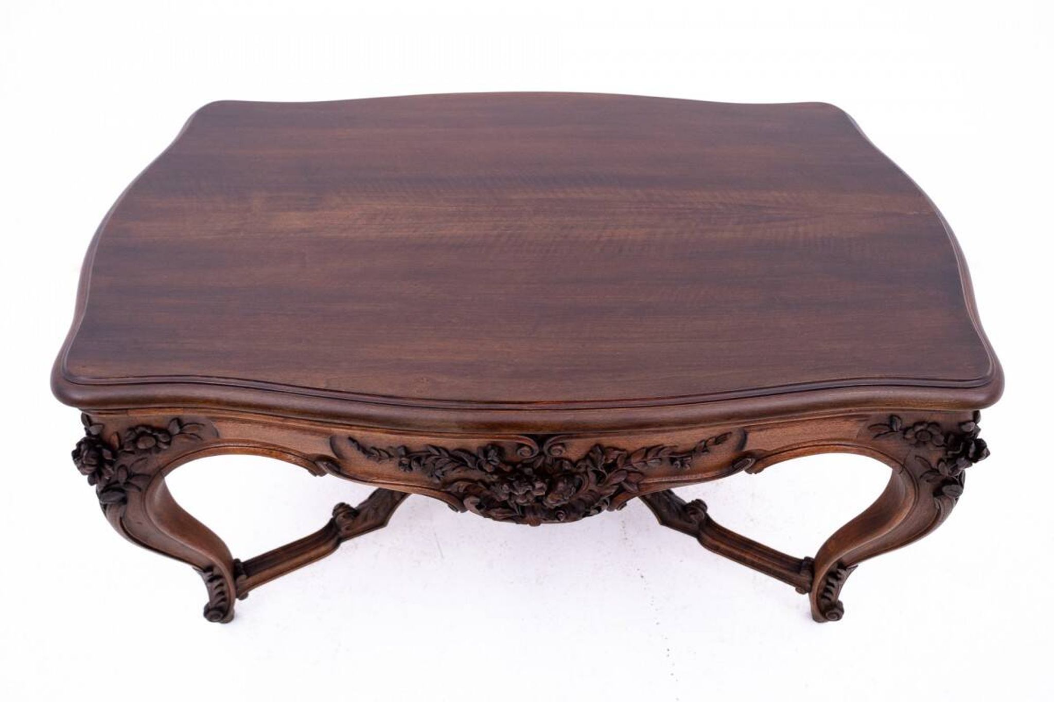 Richly carved table - coffee table, France, late 19th century.