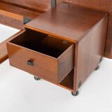 Mid-Century Modern Bed with Nightstands by Fabio Lenci for Bernini, Italy, 1970s