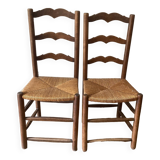 Pair of straw chairs
