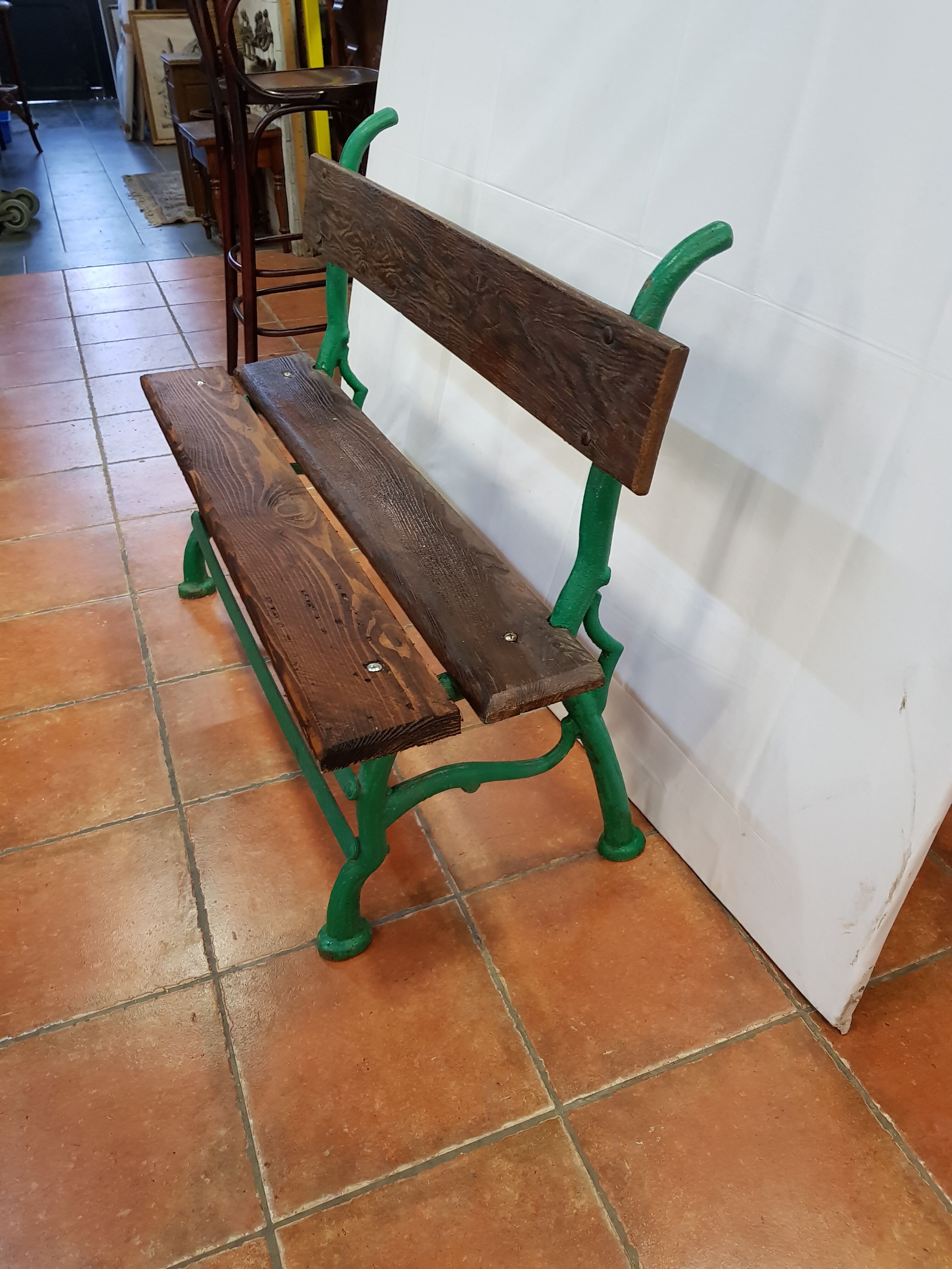 Cast iron and wooden garden bench