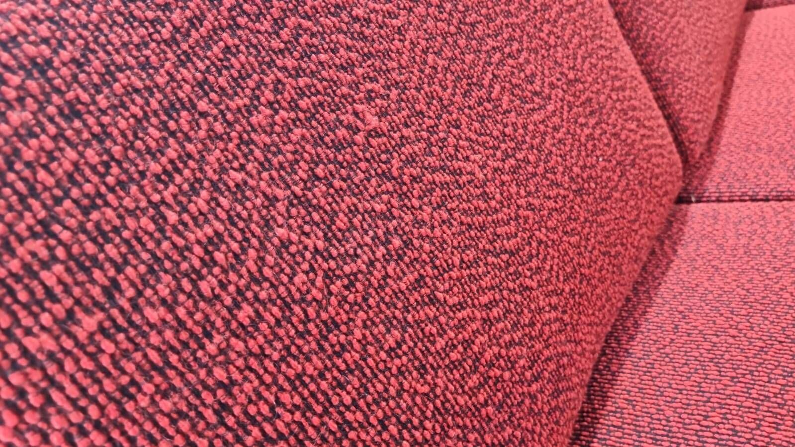 Czechoslovak mid-century sofa by Interiér Praha, 1960s – red bouclé