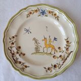 4 medium Moustiers Longchamp plates. Hand-painted by Al.Markoff.