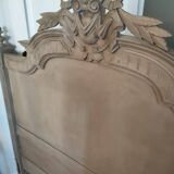 Antique painted wooden headboard