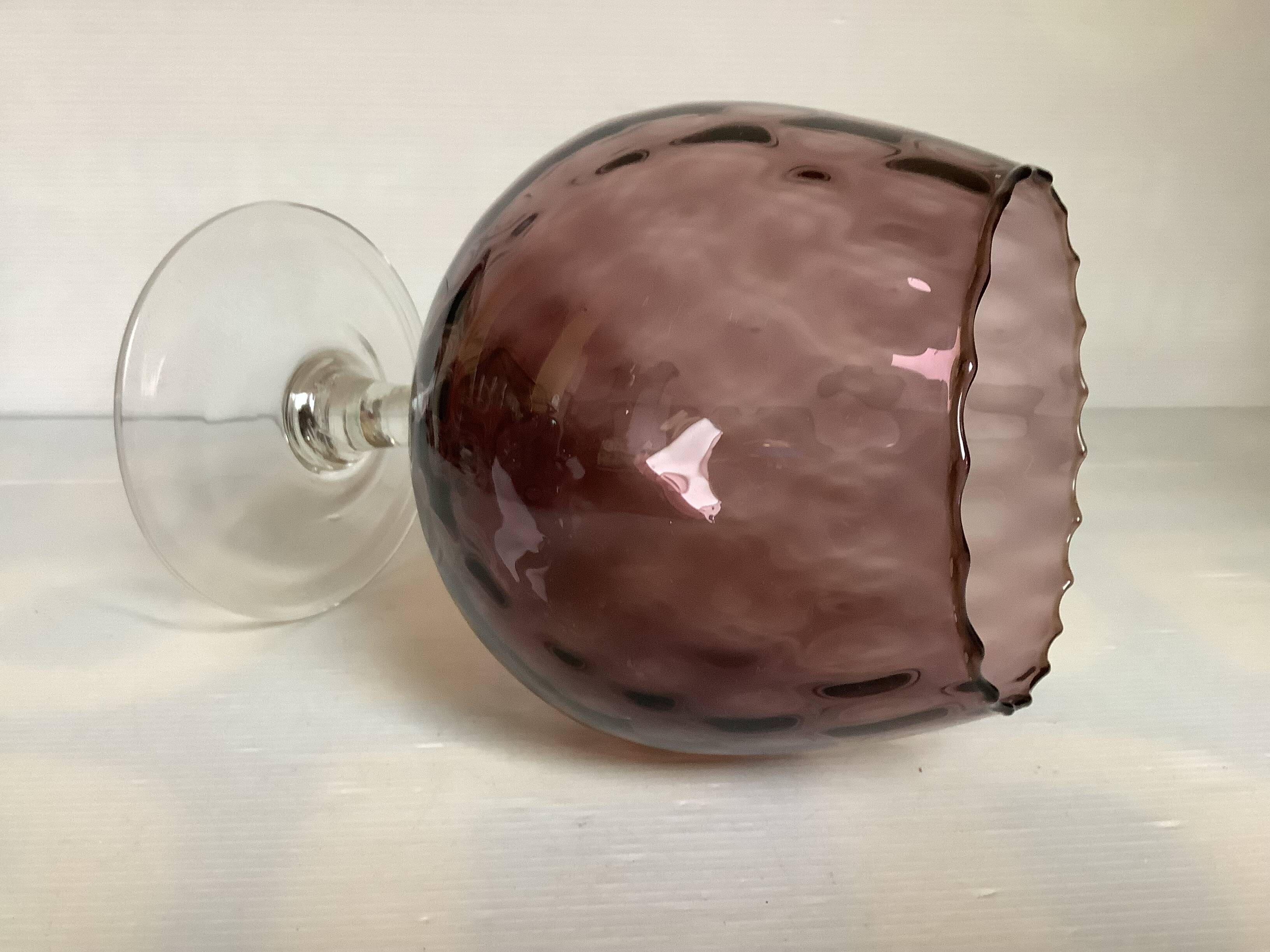 Purple glass vase, Empoli, Italy.