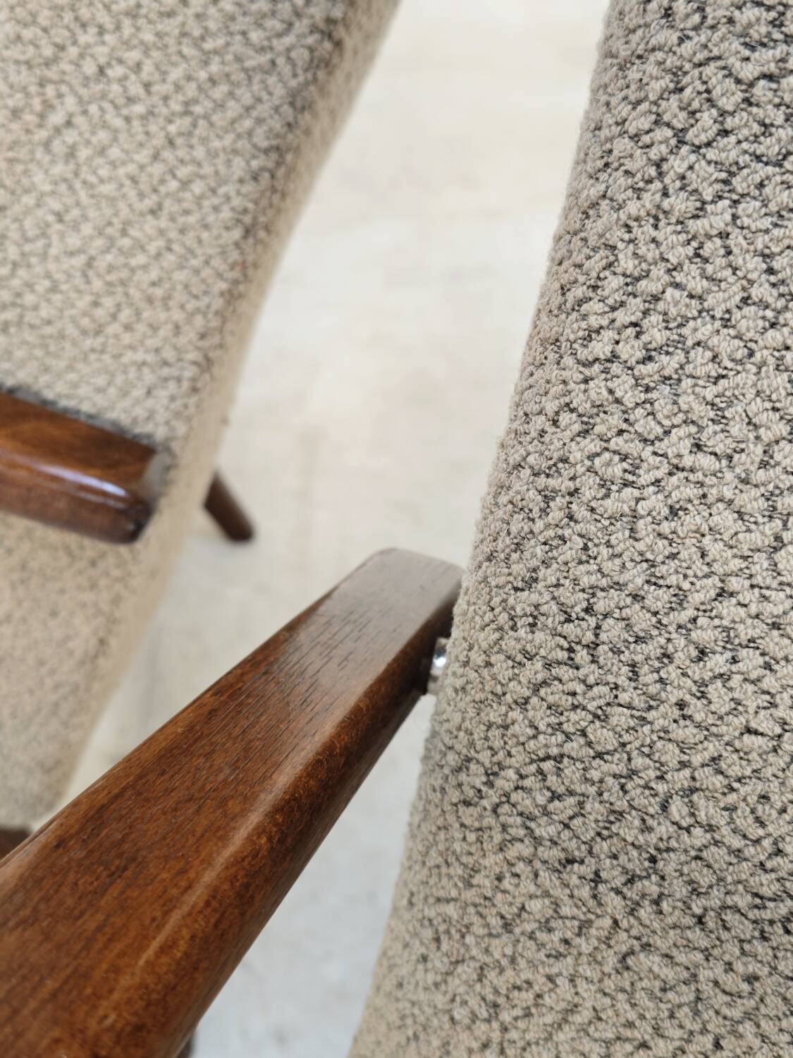 Pair of grey mottled armchairs by Jaroslav Smidek for TON Bystrice