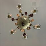 Silver bronze lustre garnished with pampilles, fruits and balls
