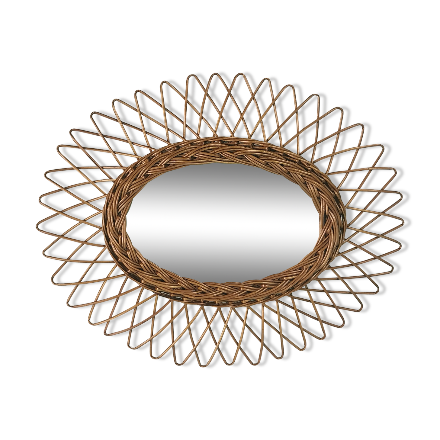 Rattan mirror 40x32cm
