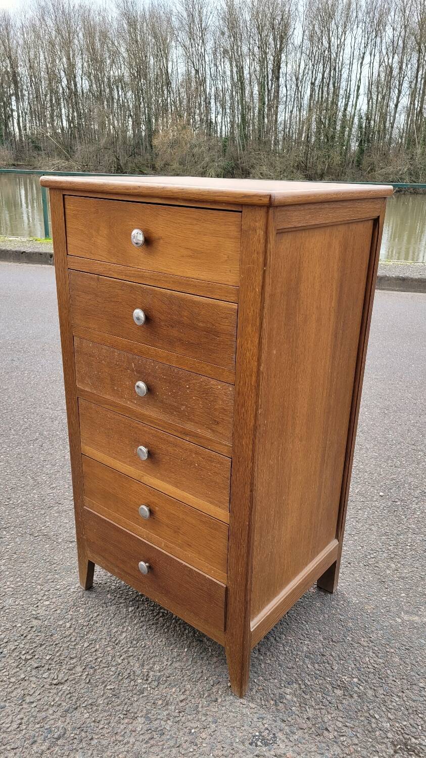 Vintage compass foot chest of drawers - 1950s
