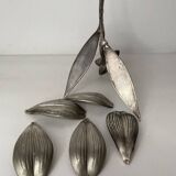 Silver pewter flower ashtray