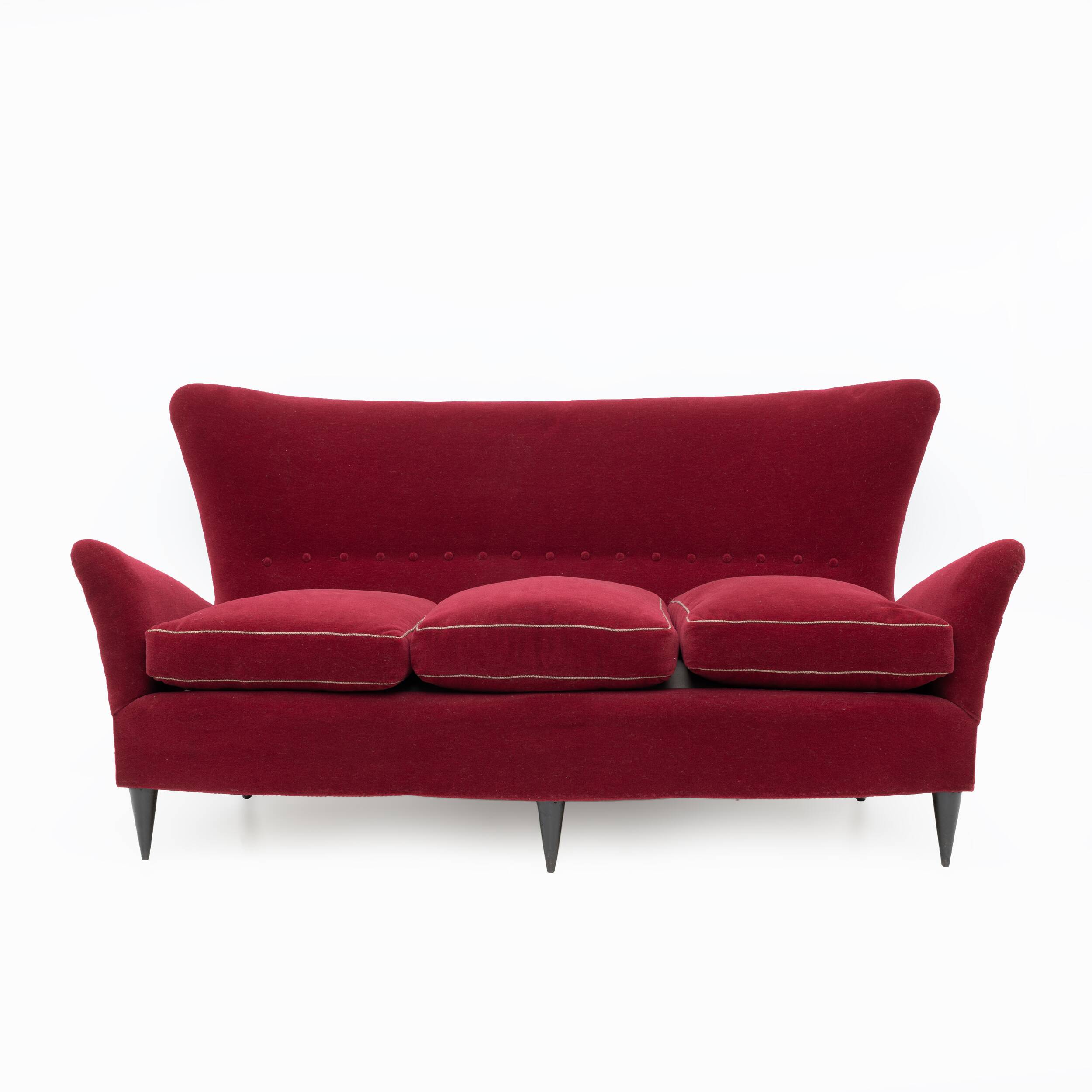 Gio Ponti Art Dèco Italian Sofa from Hotel Bristol Merano, 1950s