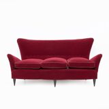 Gio Ponti Art Dèco Italian Sofa from Hotel Bristol Merano, 1950s