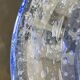 Tealight holder, lavender blue blown glass candle holder from biot glassworks,