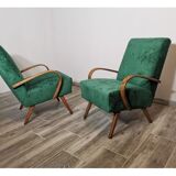 Pair of restored armchairs by Jindrich Halabala