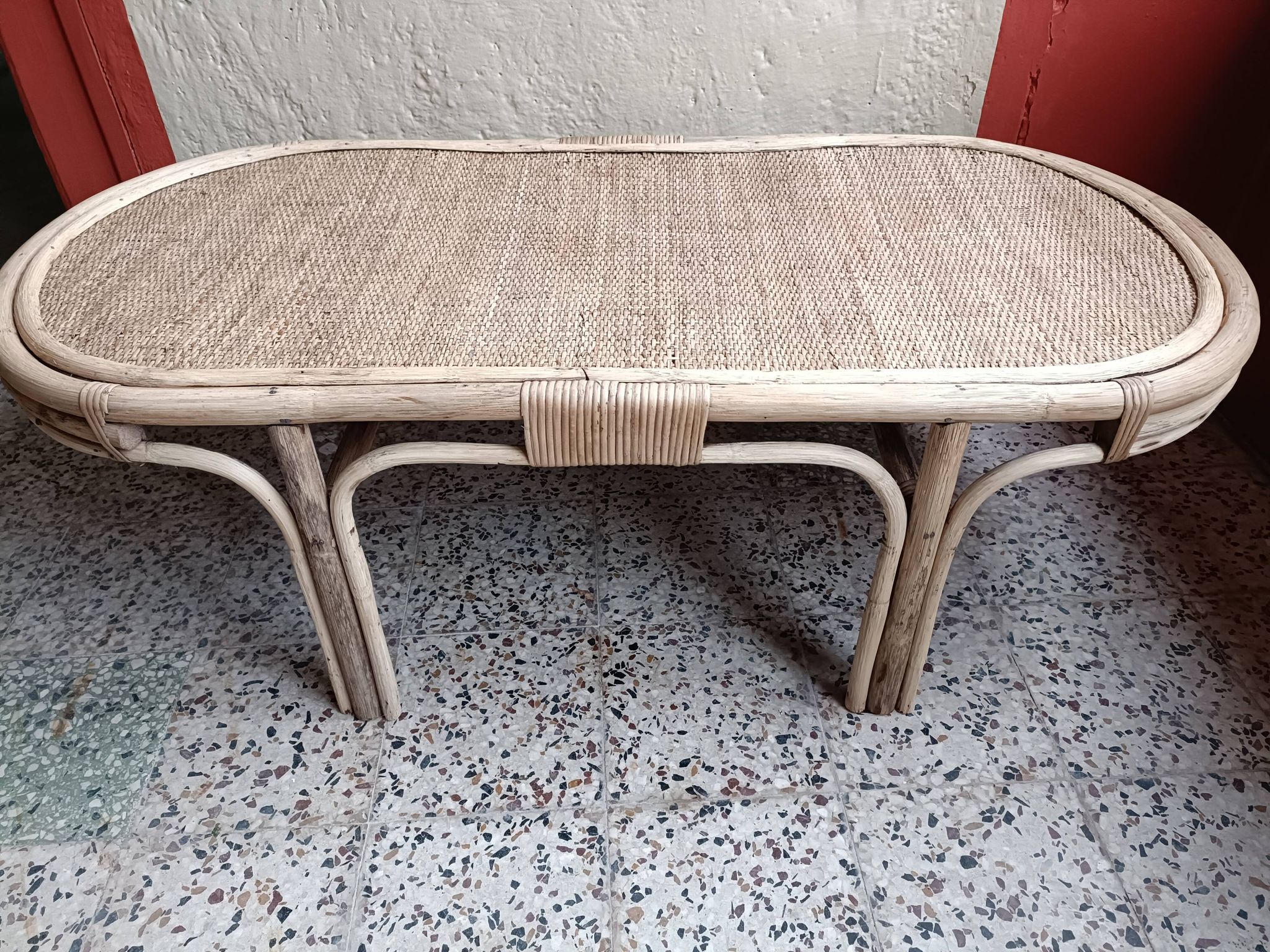Renovated rattan coffee table