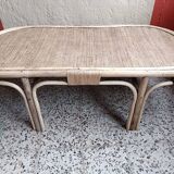Refurbished rattan coffee table