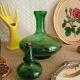 Carafe bouteille en verre, verte made in italy